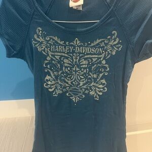 Harley-Davidson Women's Blue Graphic Top